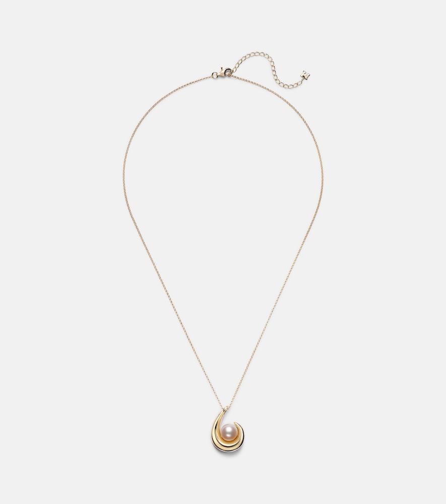 mateo pearl curl 14kt gold pendant necklace with freshwater pearl