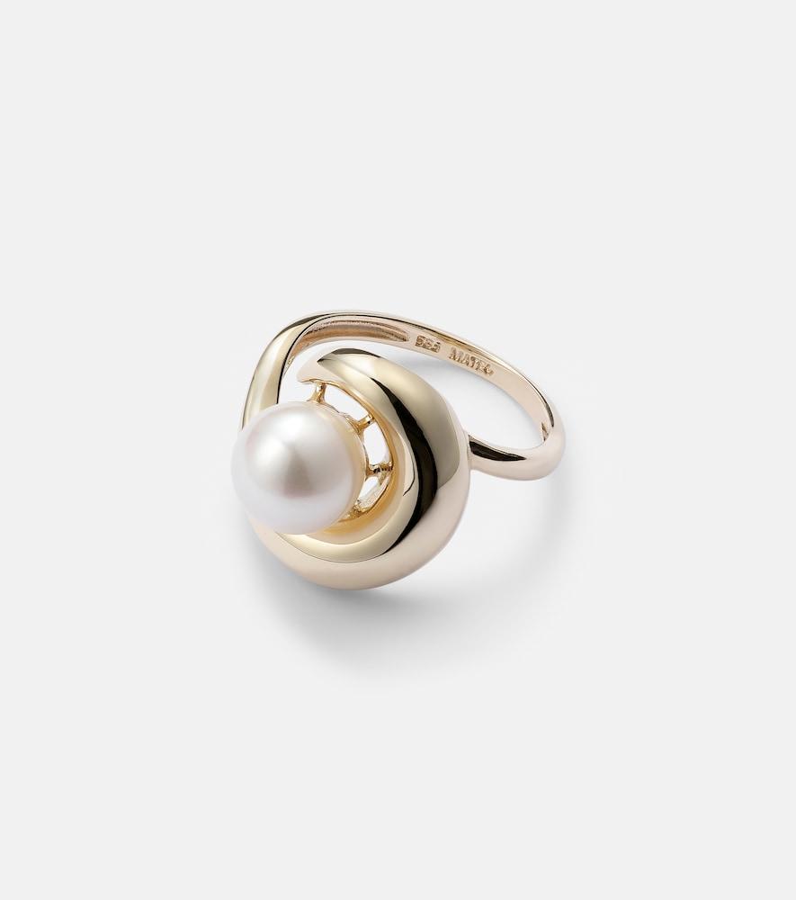 mateo pearl curl 14kt gold ring with freshwater pearl