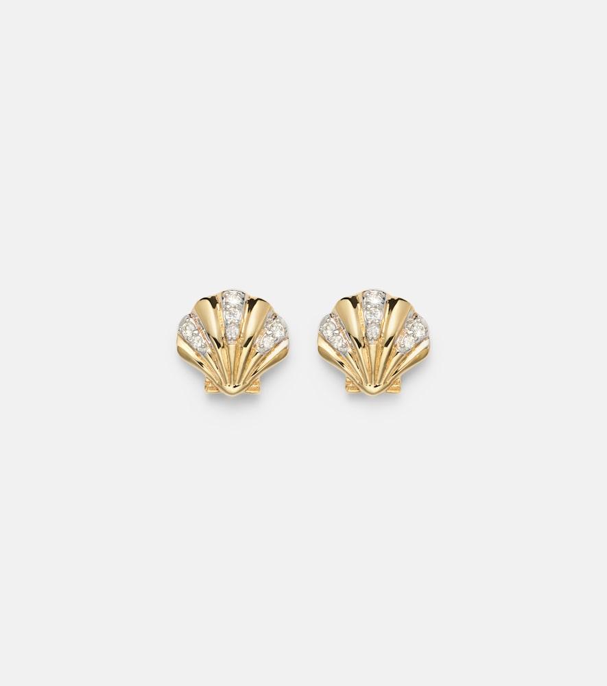 mateo petite venus 14kt gold stud earrings with diamonds