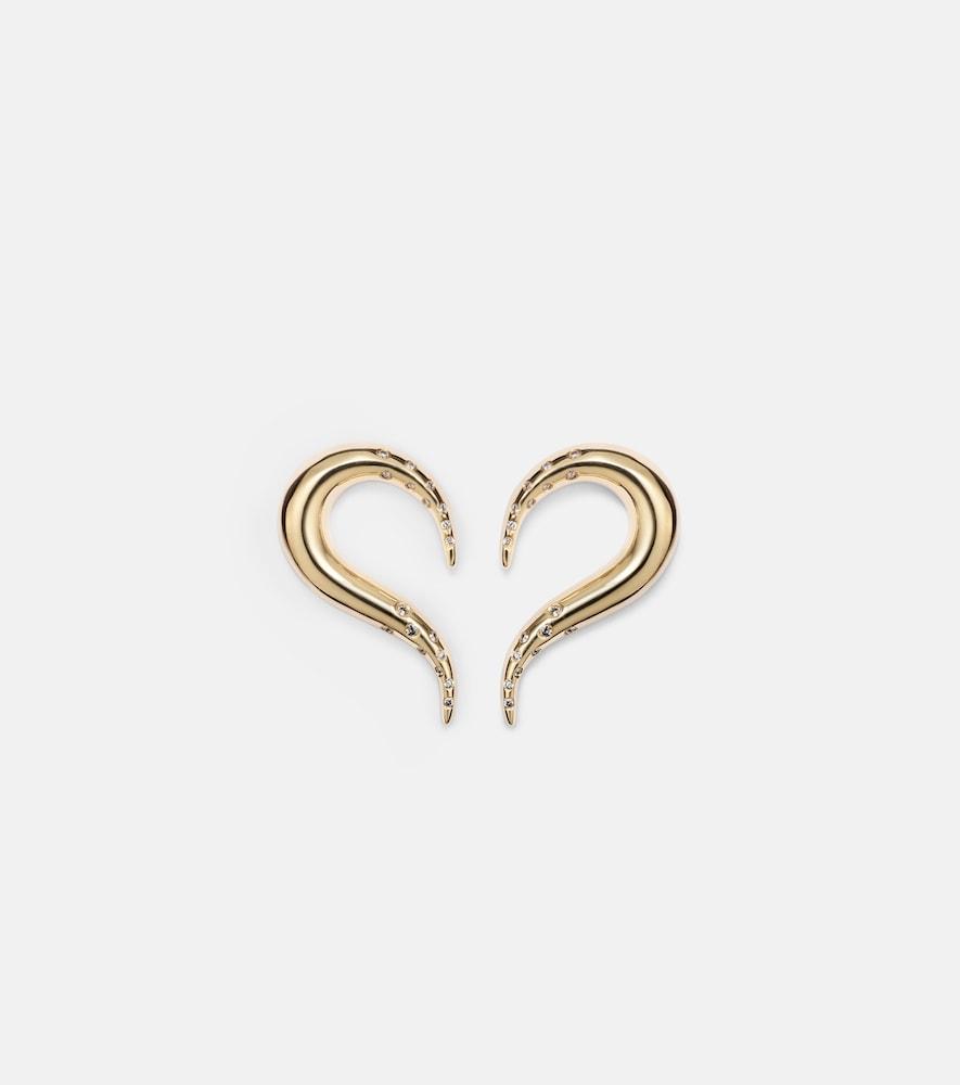 mateo swoosh 14kt gold earrings with diamonds