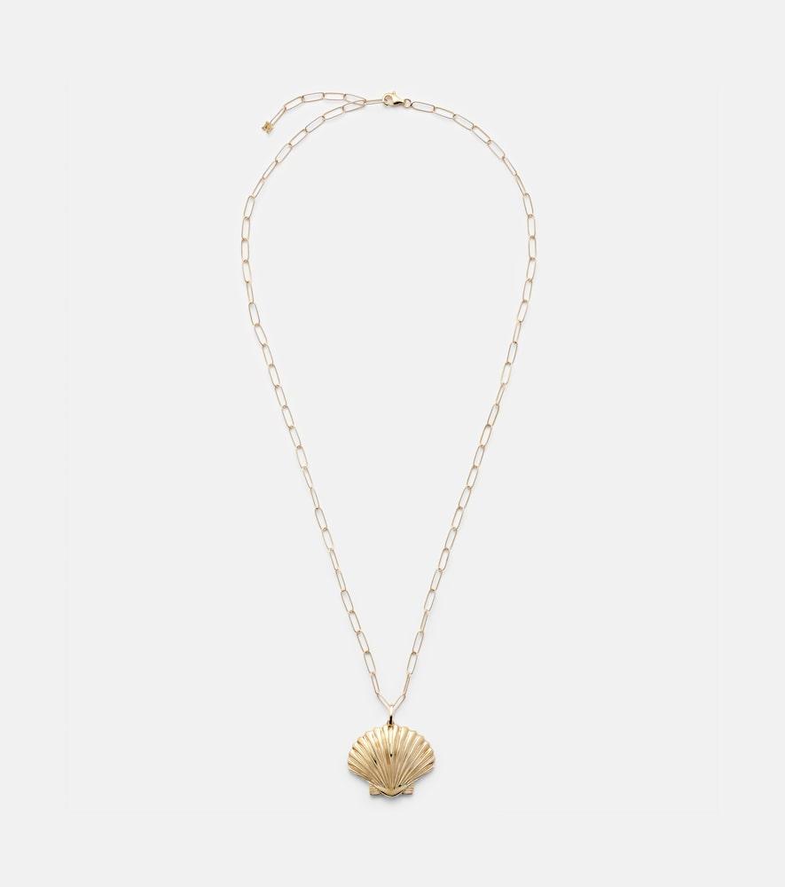 mateo venus large 14kt gold pendant necklace