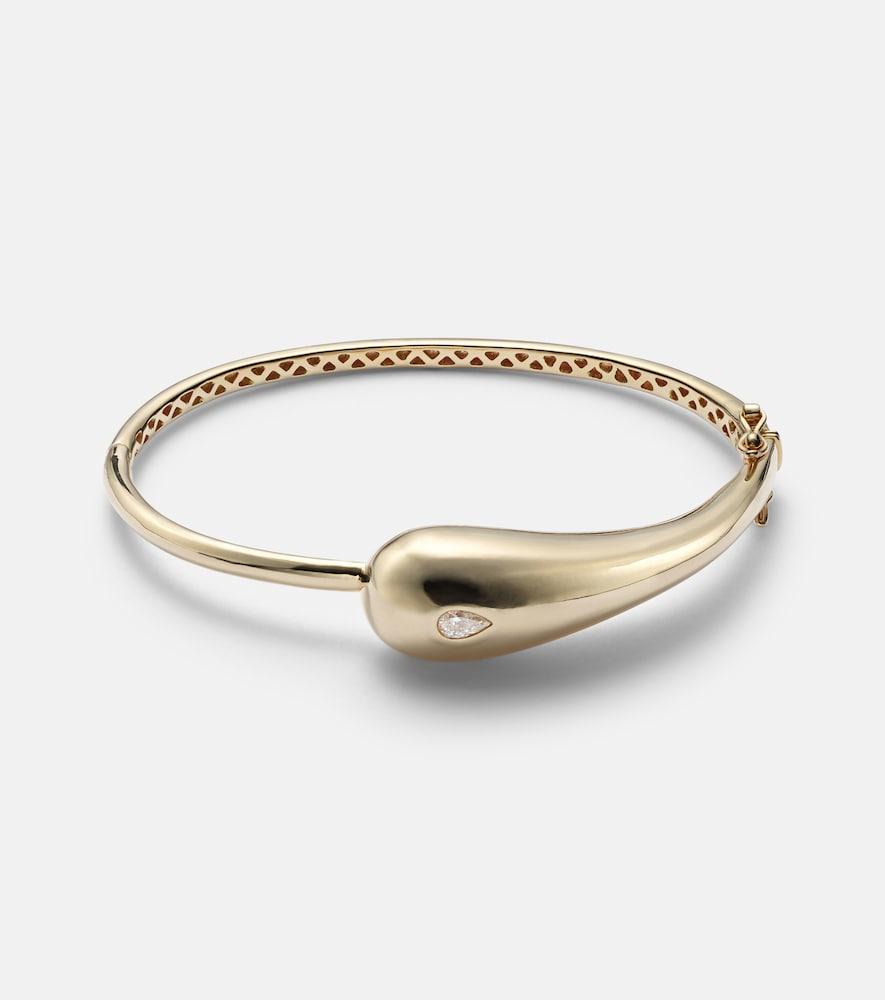 mateo water droplet 14kt gold bangle with diamond