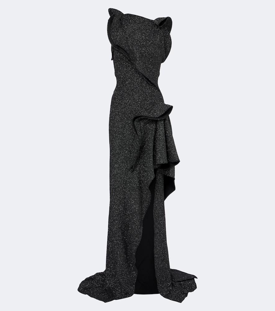 maticevski flashpoint ruffled asymmetric gown
