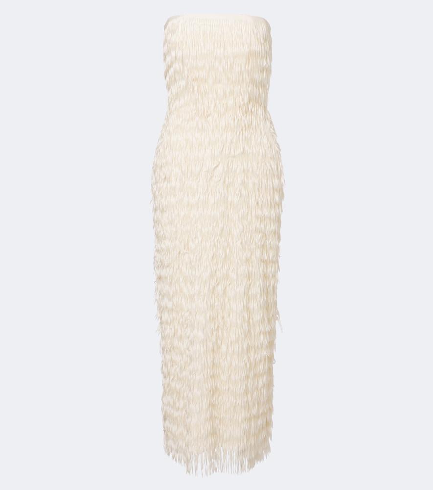 maticevski marigold fringed bustier dress