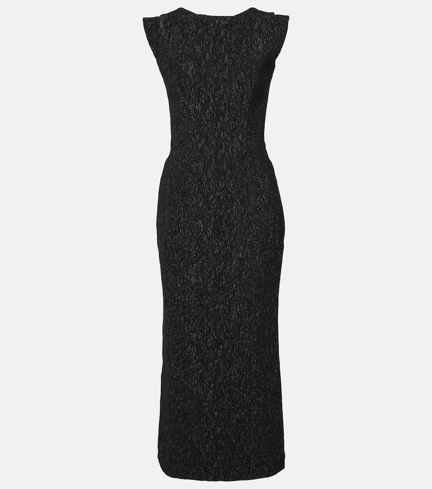 maticevski singular open-back lamé cocktail dress