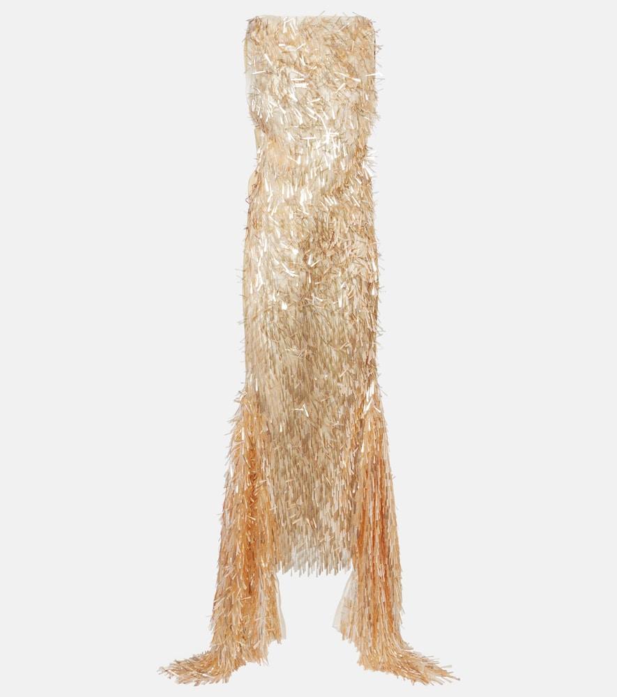 maticevski tiara sequinned asymmetric gown