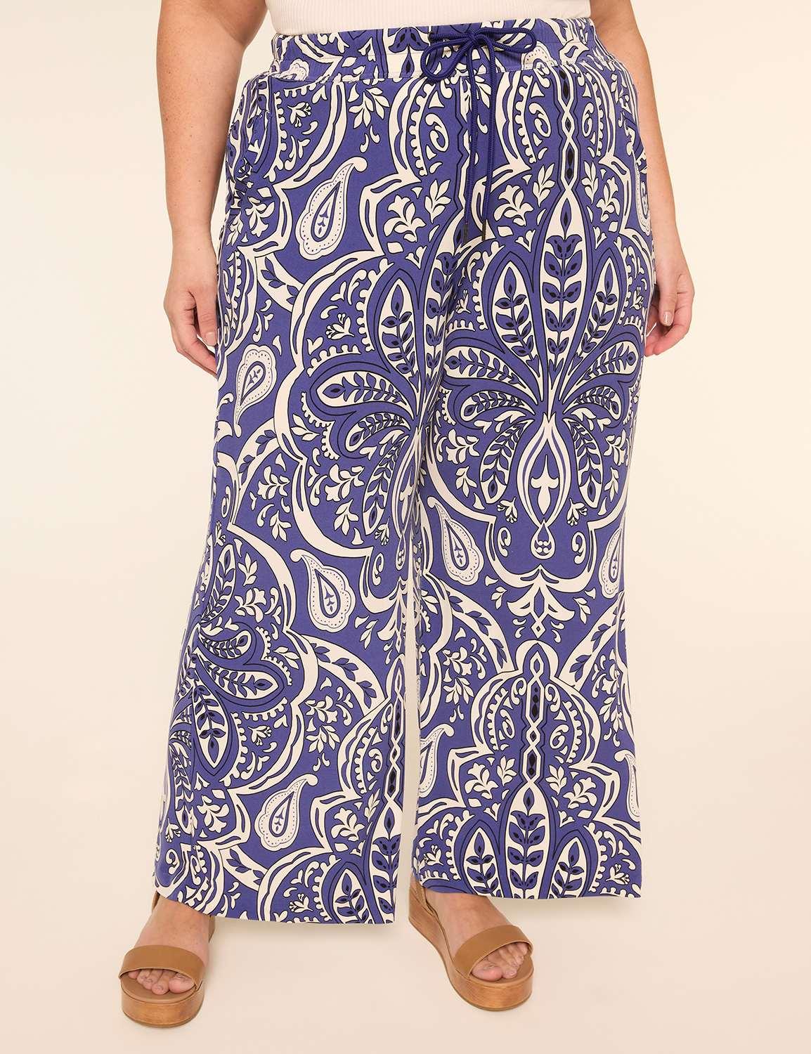 matte jersey pull-on wide leg pant