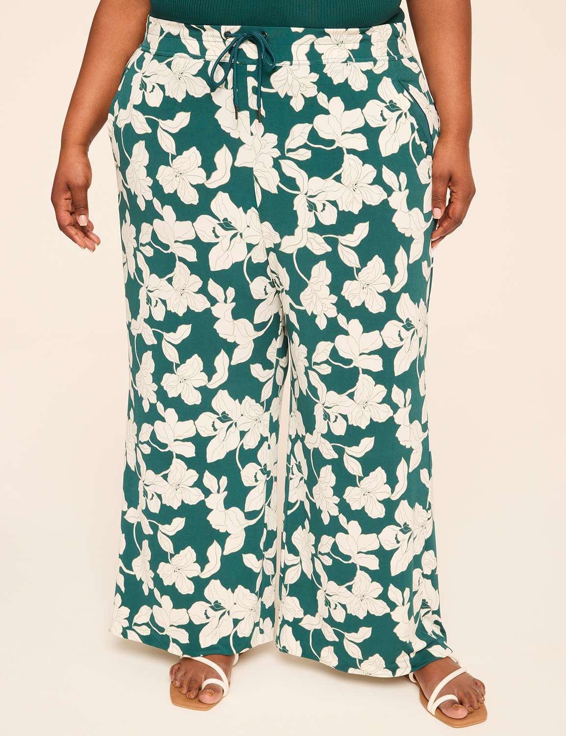 matte jersey pull-on wide leg pant