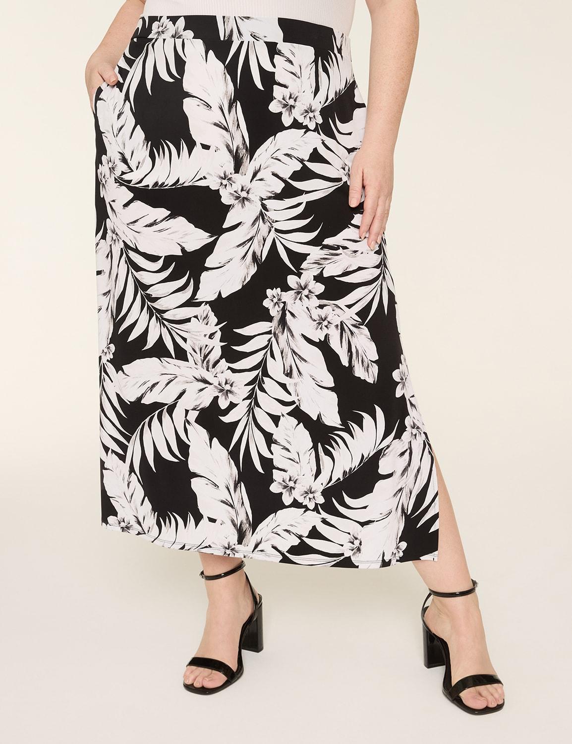 matte jersey side-slit maxi skirt