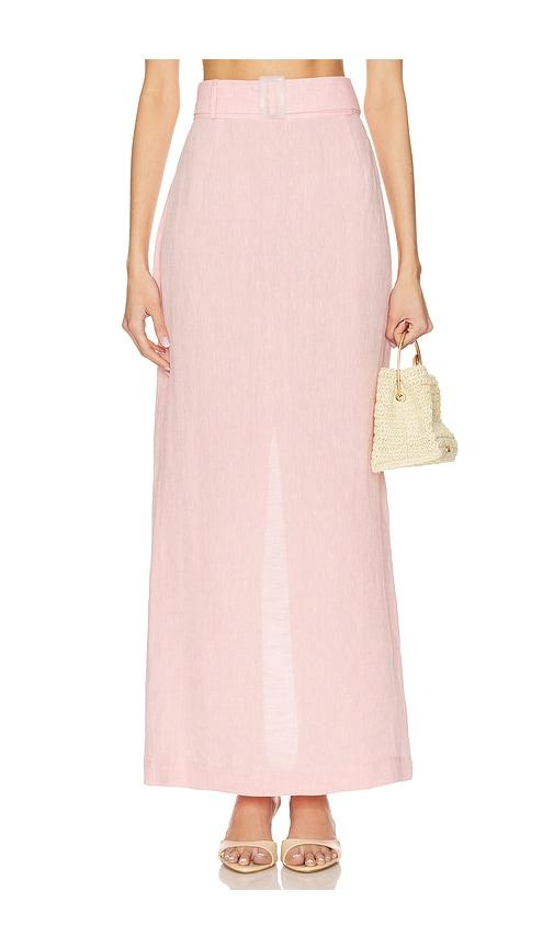 matthew bruch belted maxi pencil skirt in blush. - size 4 (also in 6, 8)