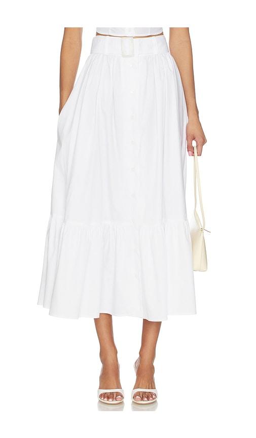 matthew bruch button down midi skirt in white. - size 2 (also in 4)