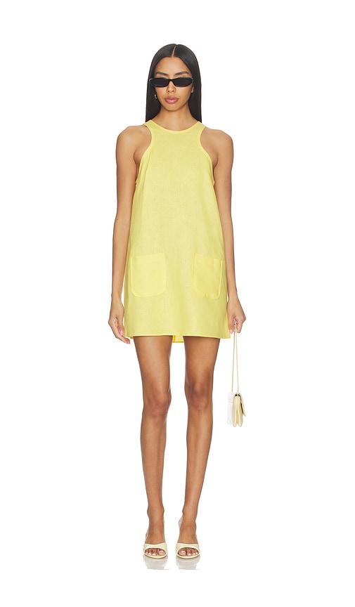 matthew bruch pocket mini dress in yellow. - size m (also in s)