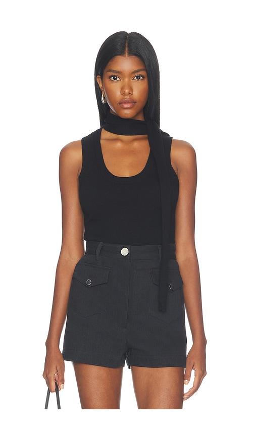 matthew bruch scarf tank top in black. - size l (also in m, s, xs)