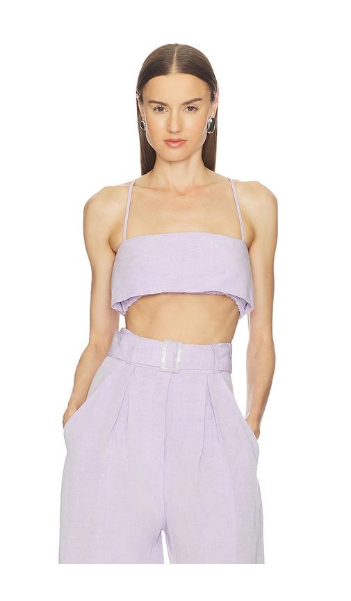 matthew bruch structured bandeau crop top in lavender. - size m (also in xs)