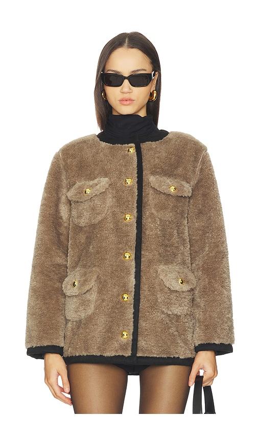 maude club elodie jacket in taupe. - size l (also in s)