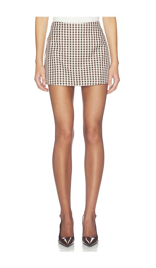 maude club emily skort gingham in brown. - size m (also in s)