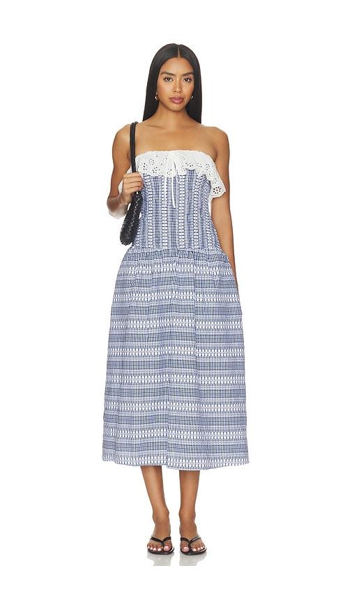 maude club freya dress plaid in blue. - size l (also in xs, s, m, xl)