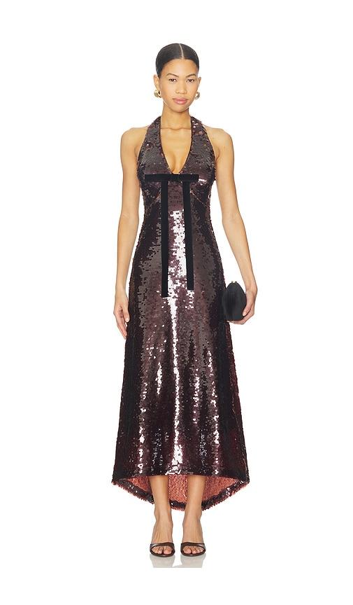 maude club greta dress in brown. - size s (also in xs)
