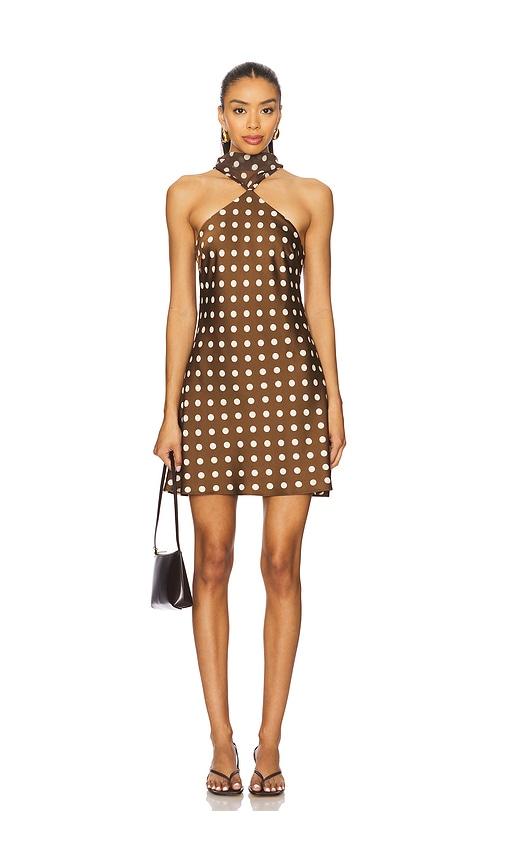 maude club hendrix dress in brown. - size l (also in s, xs, m, xl)