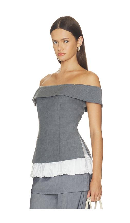 maude club ivy top in grey. - size l (also in xs, s, m, xl)