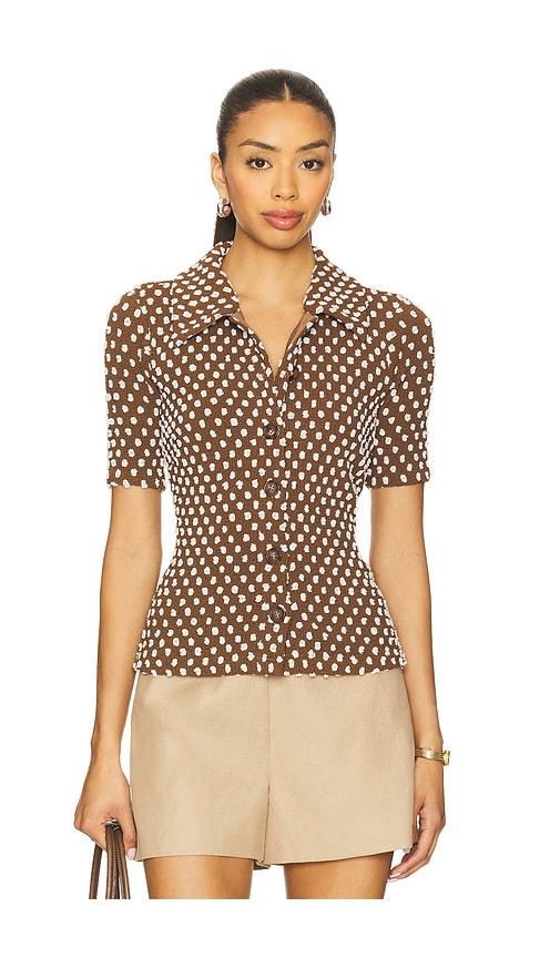 maude club teddy top in brown. - size s (also in xs)
