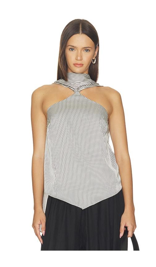 maude club virginia top in black & white. - size l (also in xs, s, m, xl)