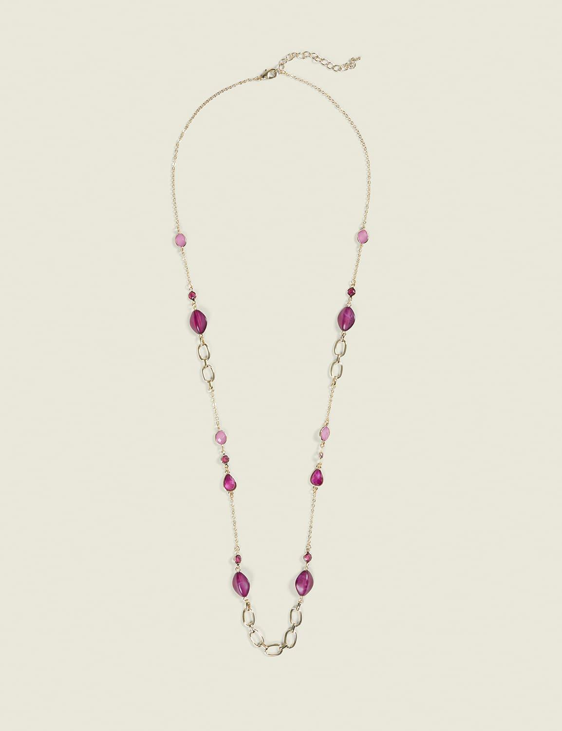 mauve & maroon imitation stone necklace