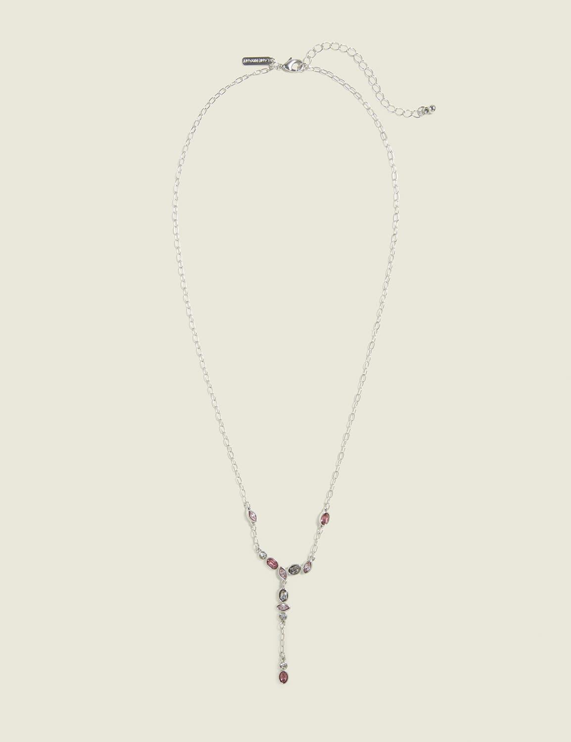 mauve imitation stone y-necklace