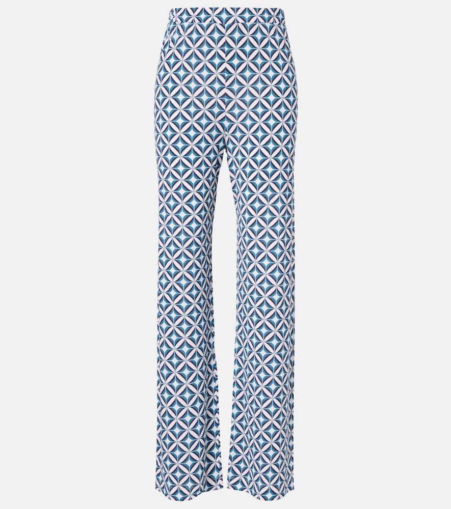 max mara abate printed wide-leg pants