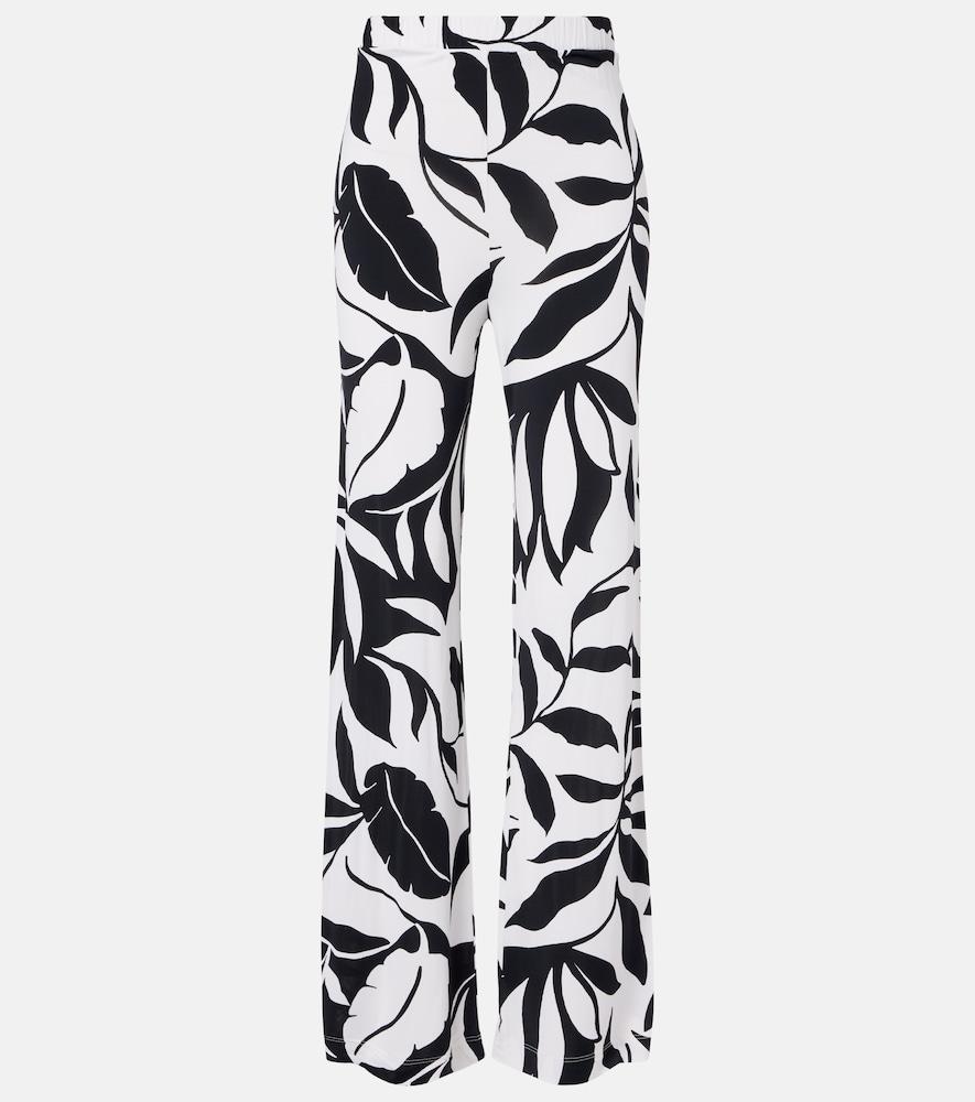 max mara abate printed wide-leg pants