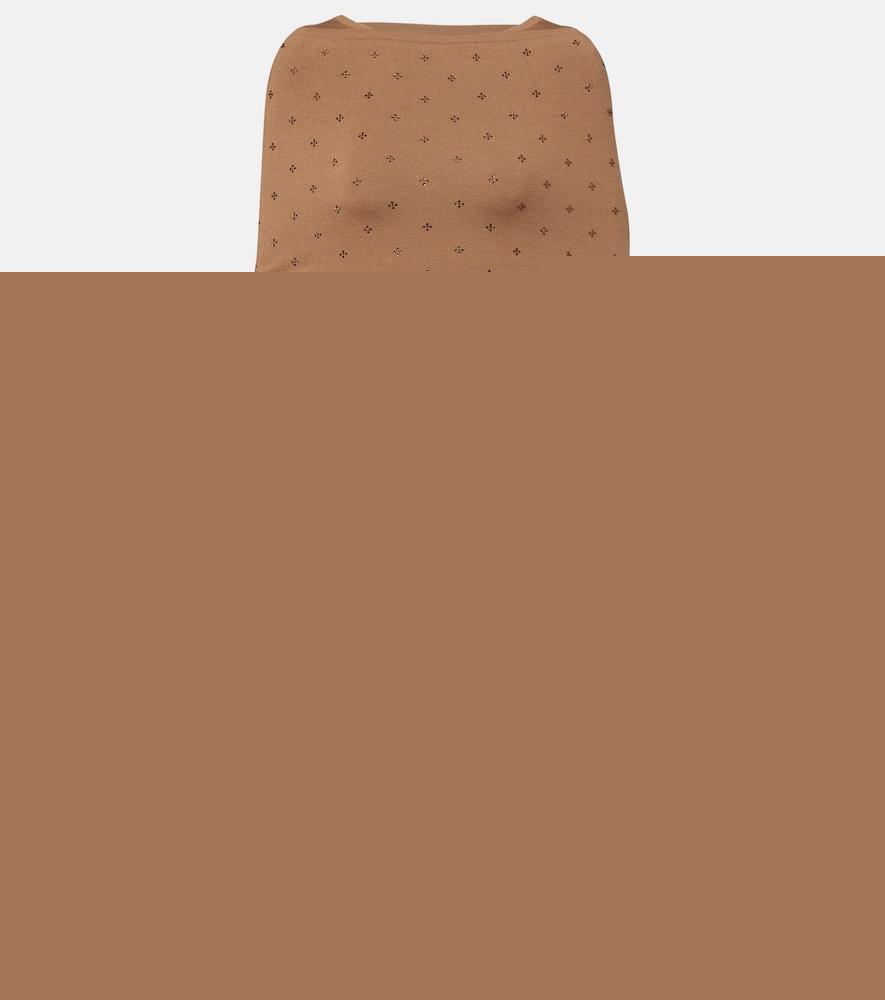 max mara adatti embellished wool-blend midi dress