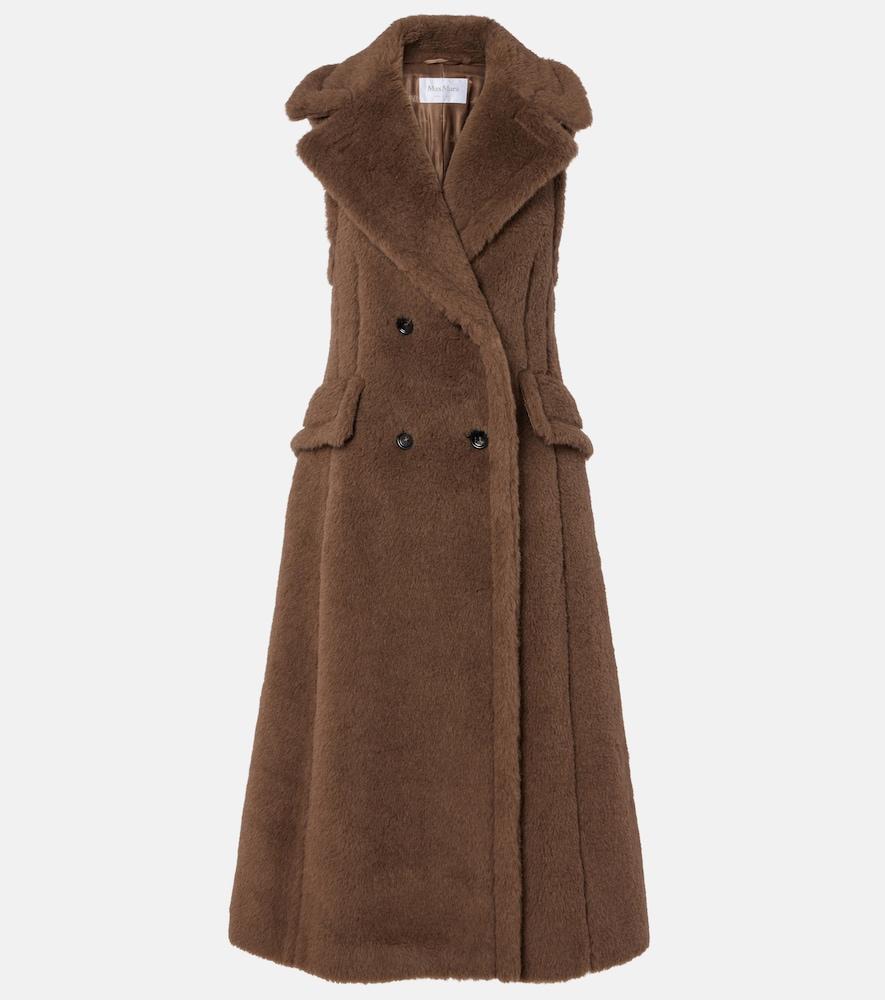 max mara alpaca, wool, and silk teddy coat