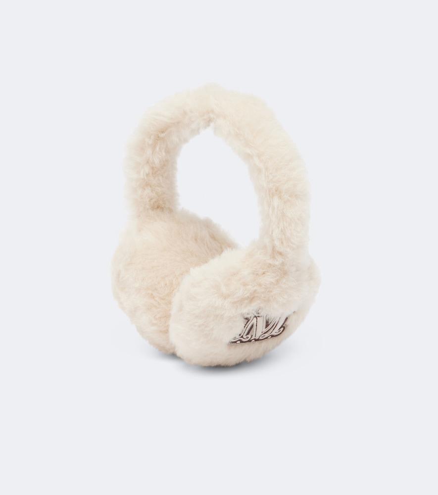 max mara alpaca, wool, and silk teddy earmuffs