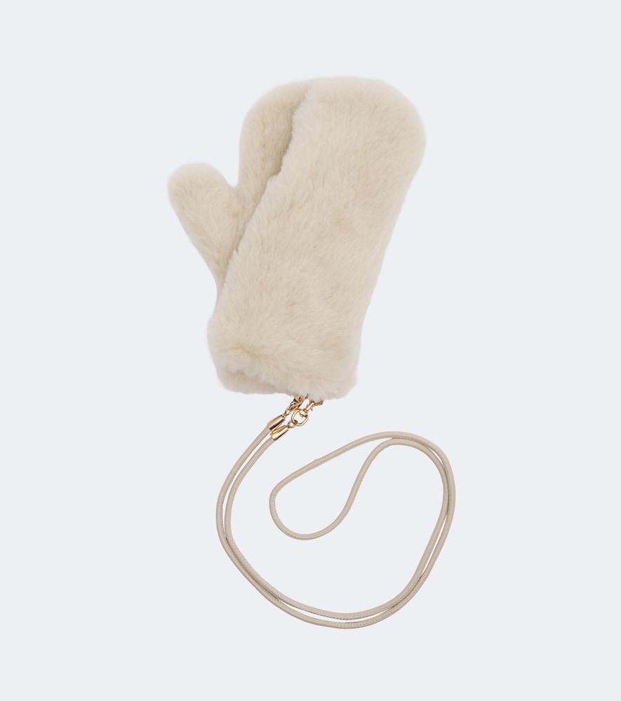 max mara alpaca, wool, and silk teddy mittens