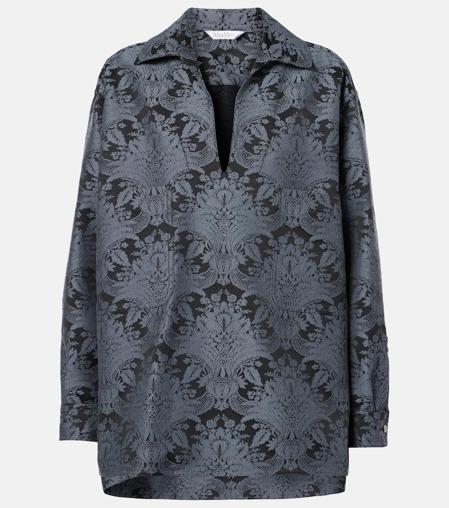 max mara anemone wool-blend jacquard shirt