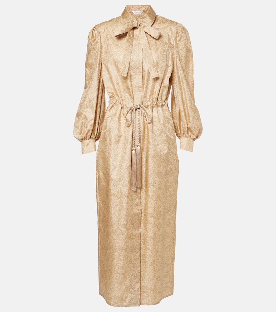 max mara ape belted silk twill maxi dress
