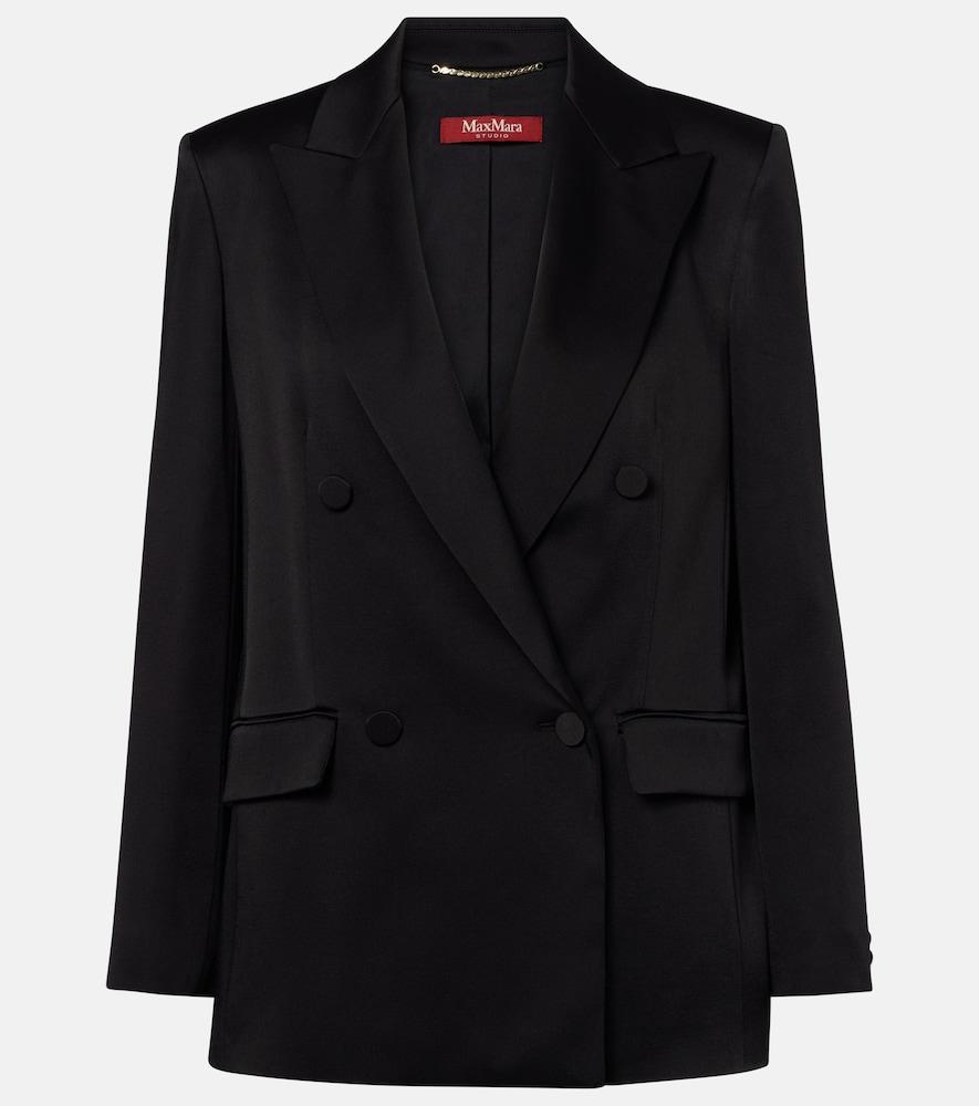 max mara arca double-breasted satin blazer