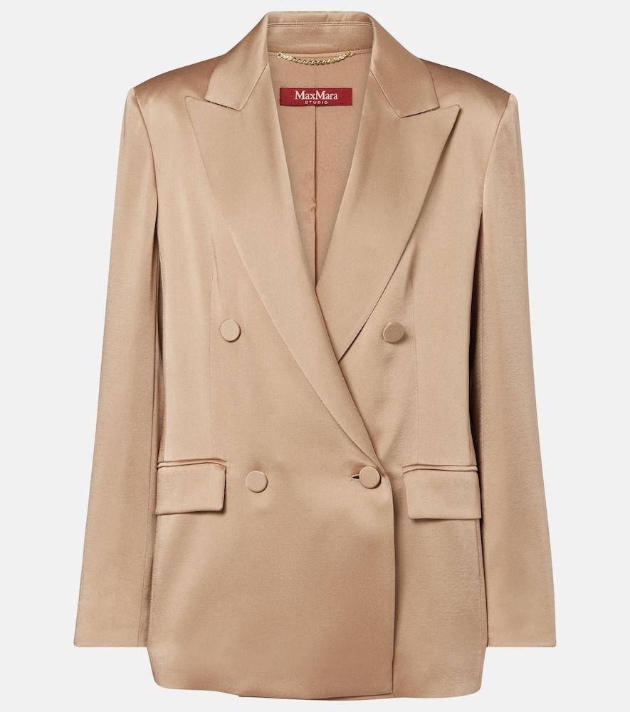 max mara arca double-breasted satin blazer