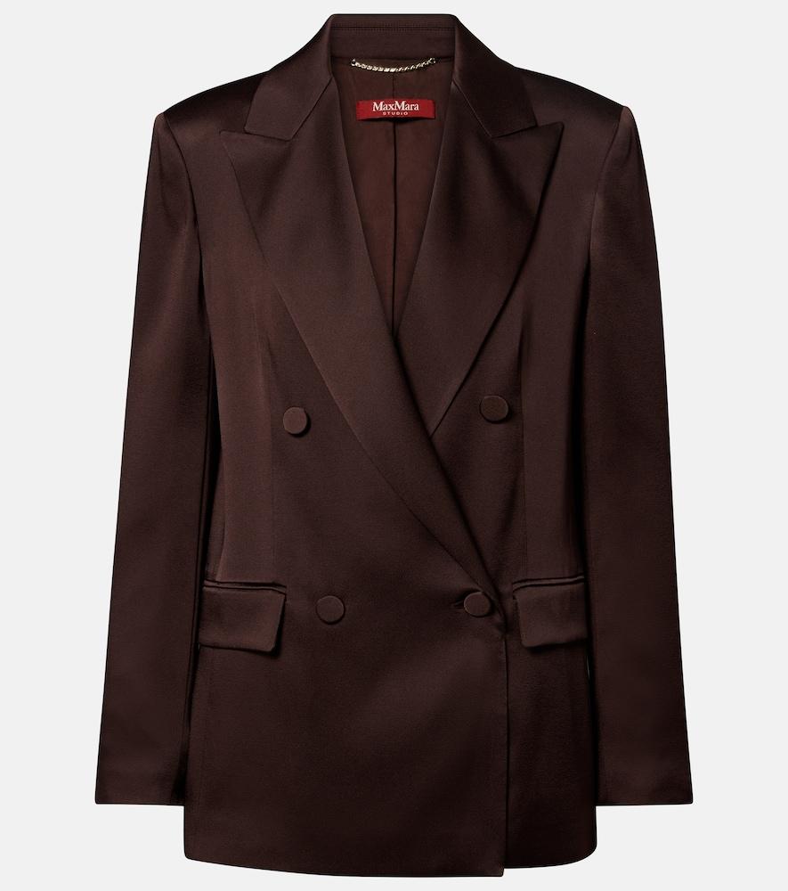 max mara arca double-breasted satin blazer