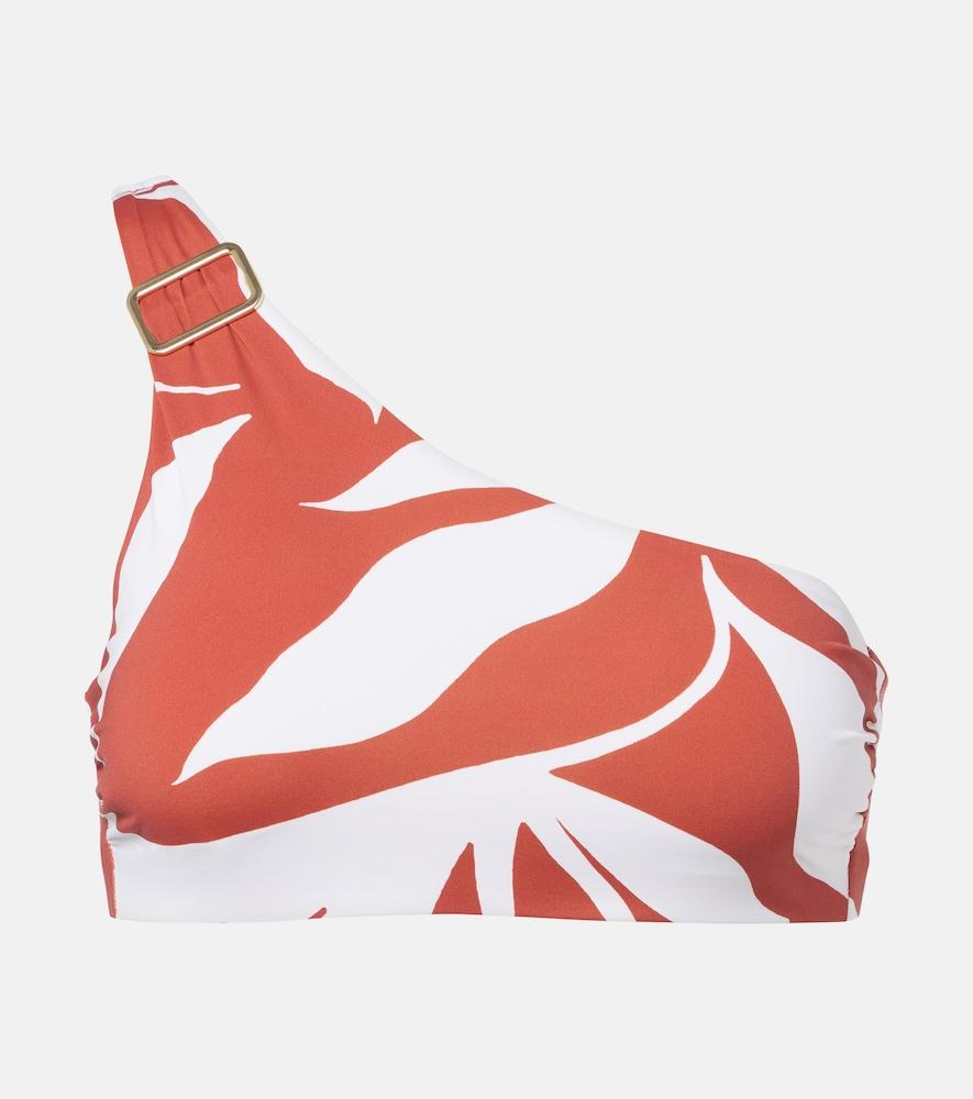 max mara argenta printed one-shoulder bikini top
