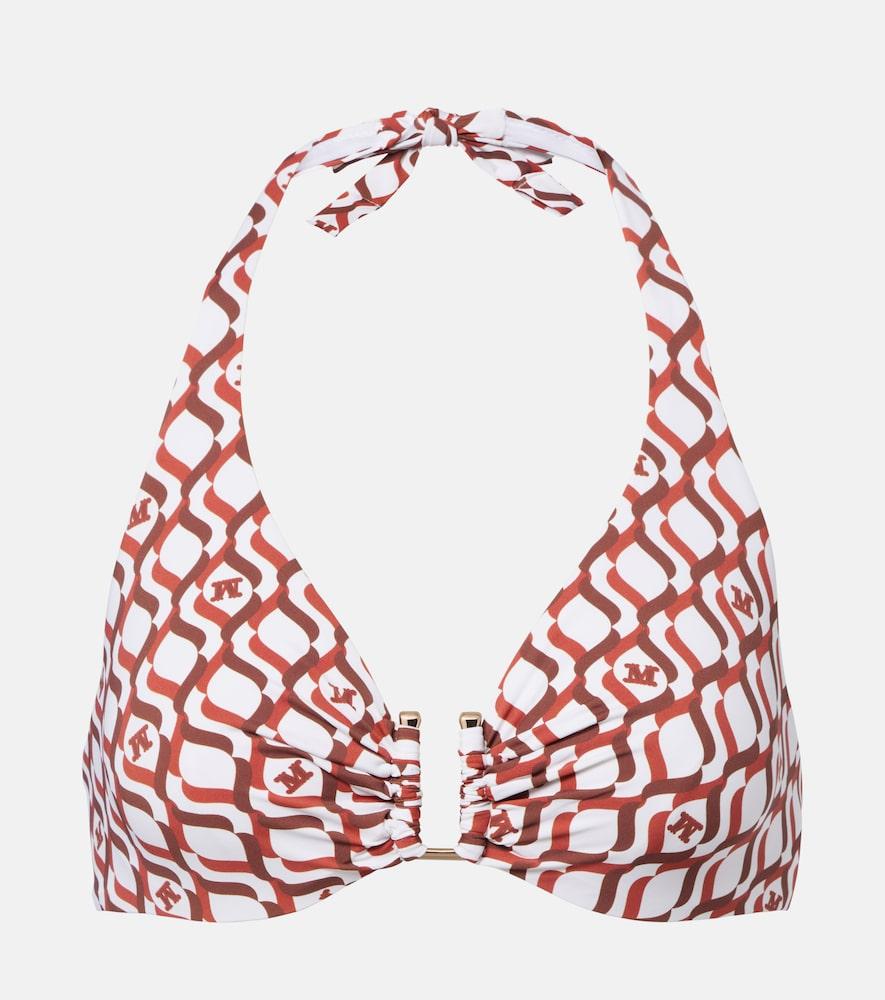 max mara avena printed halterneck bikini top