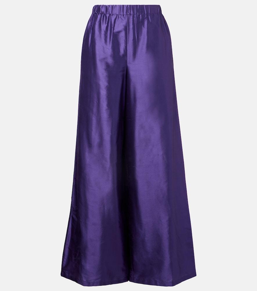 max mara avio high-rise silk satin wide-leg pants