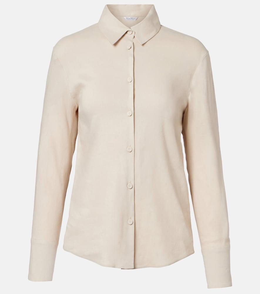 max mara badesse linen-blend shirt
