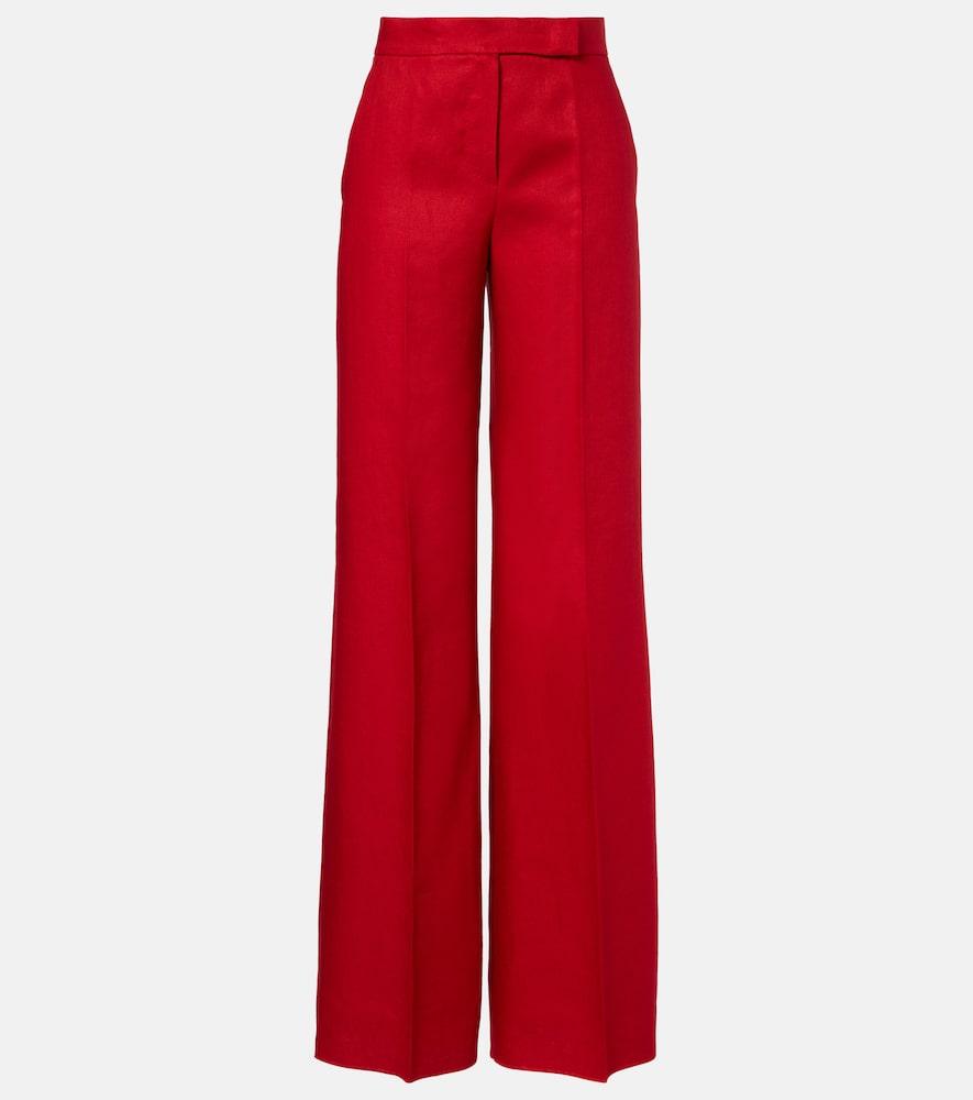 max mara badesse linen wide-leg pants