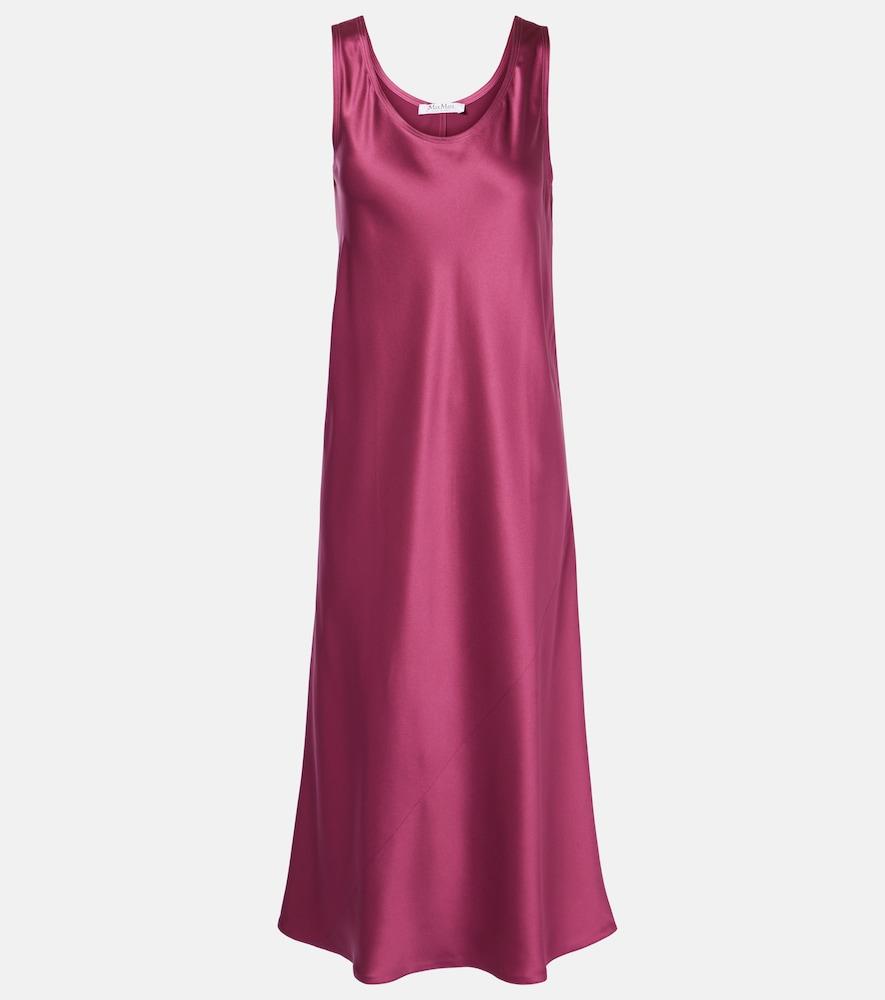 max mara banjo silk satin midi dress