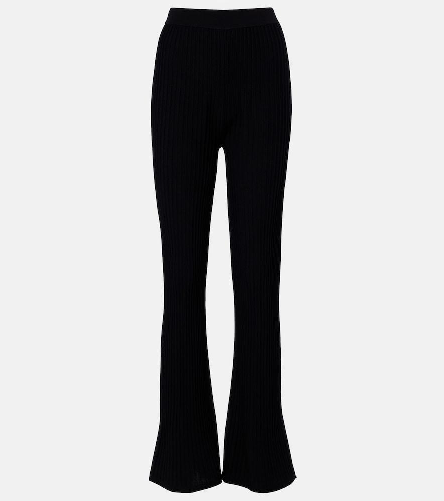 max mara bello ribbed-knit flared pants