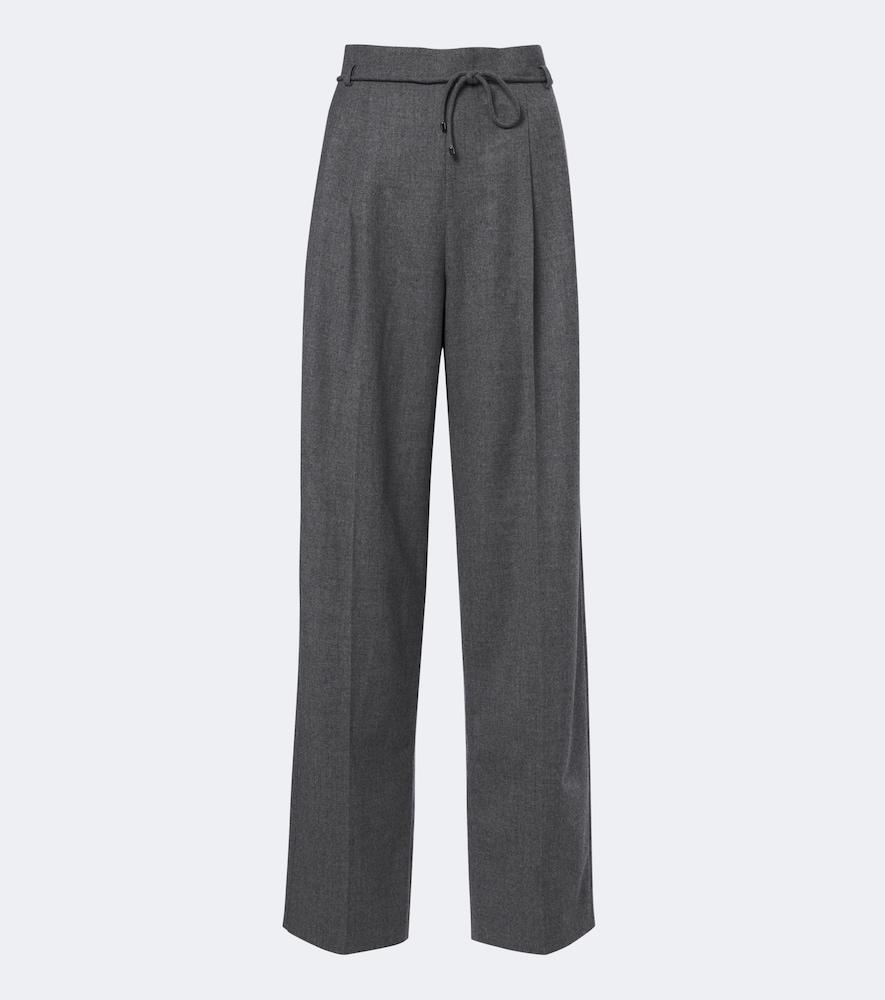 max mara belted cashmere-blend wide-leg pants