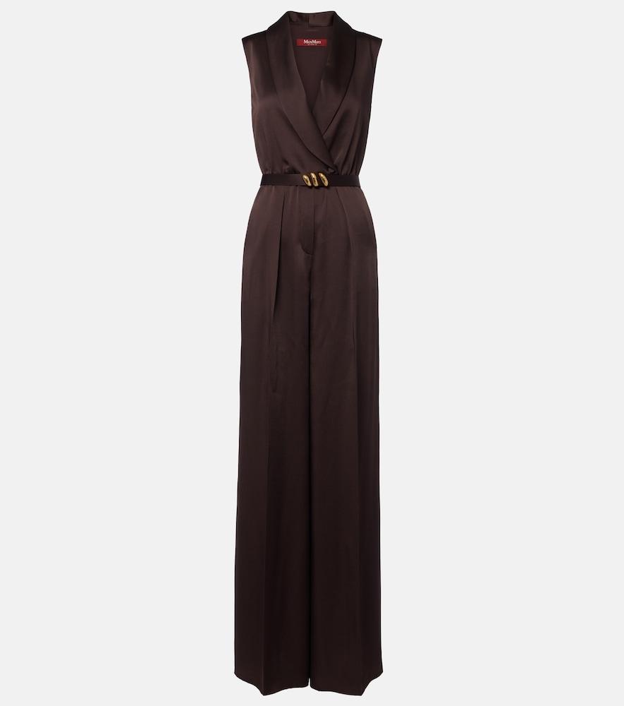 max mara belted satin jumpsuit