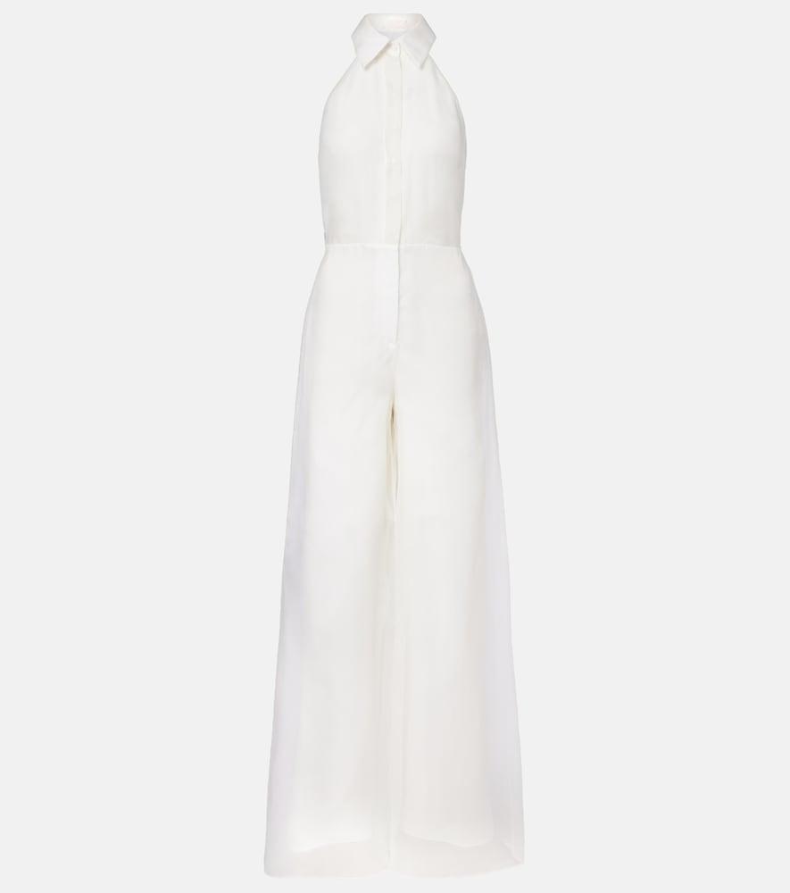max mara bridal tunca semi-sheer silk jumpsuit