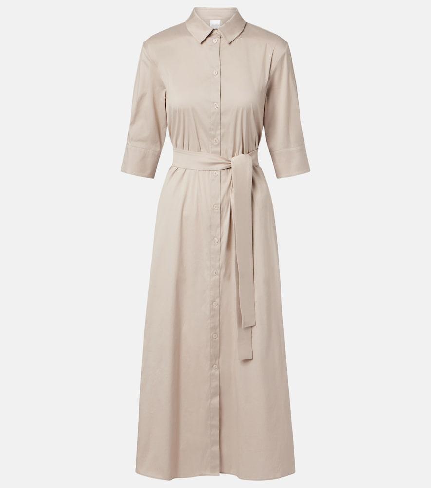 max mara cognac cotton-blend midi dress